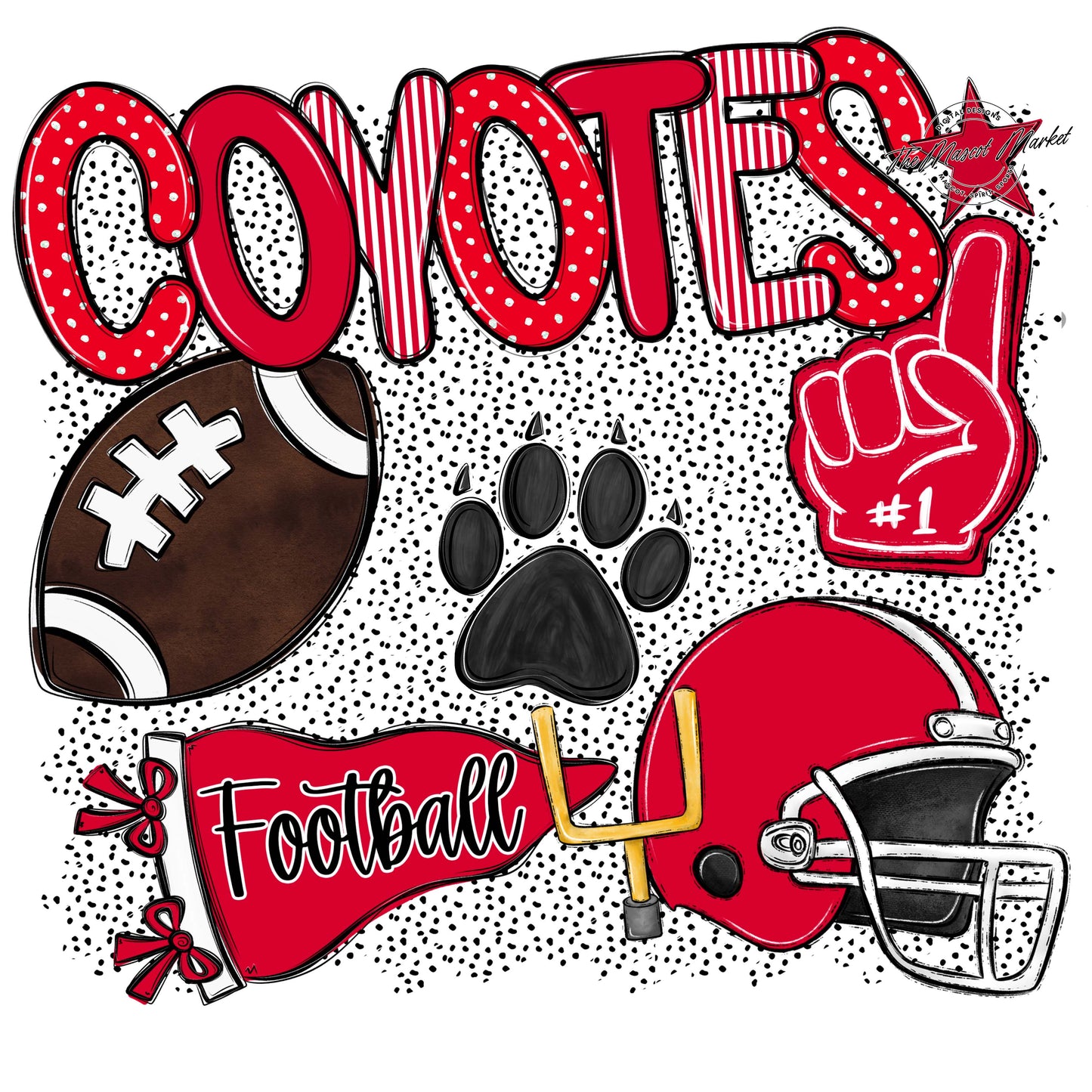 Coyotes Football Spirit-Red