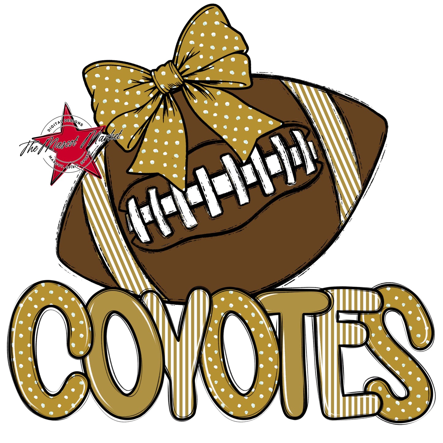 Coyotes Football Spirit Design-Gold