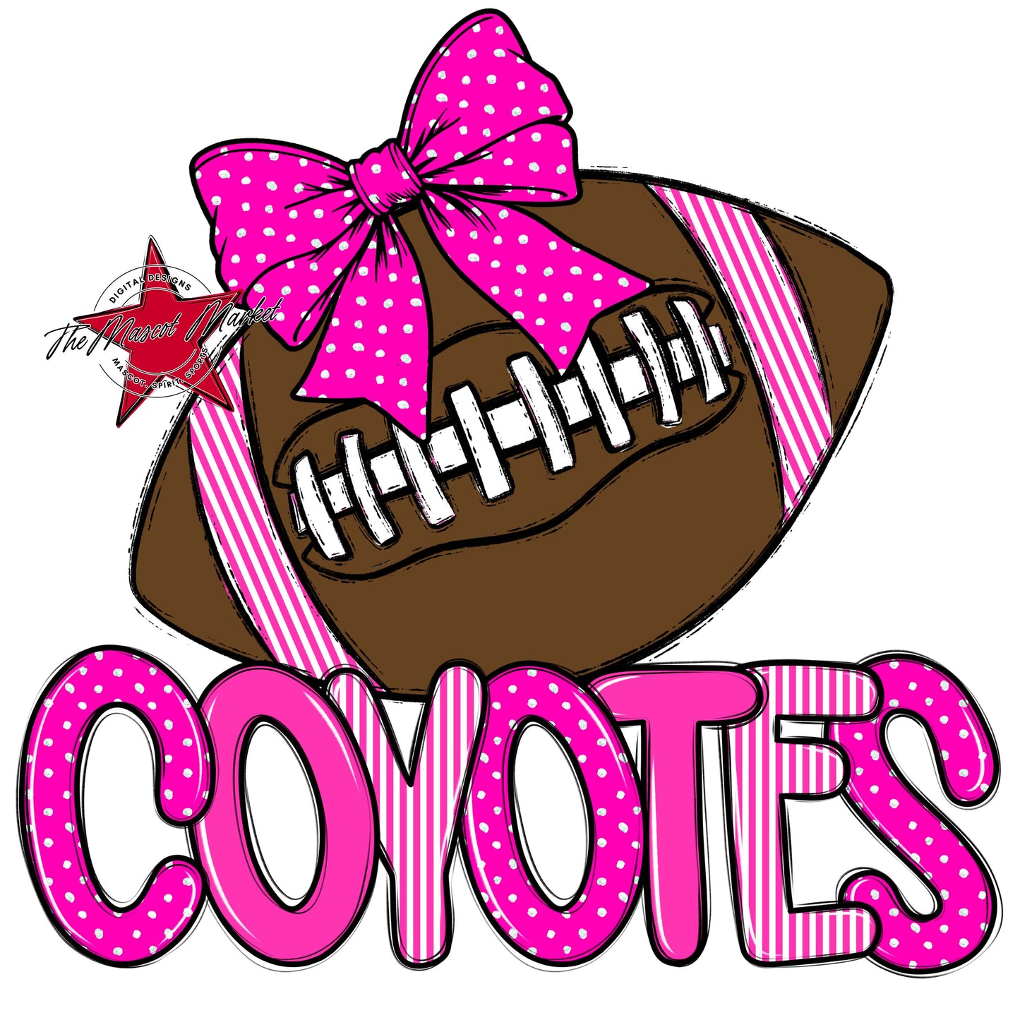 Coyotes Football Spirit Design-Pink