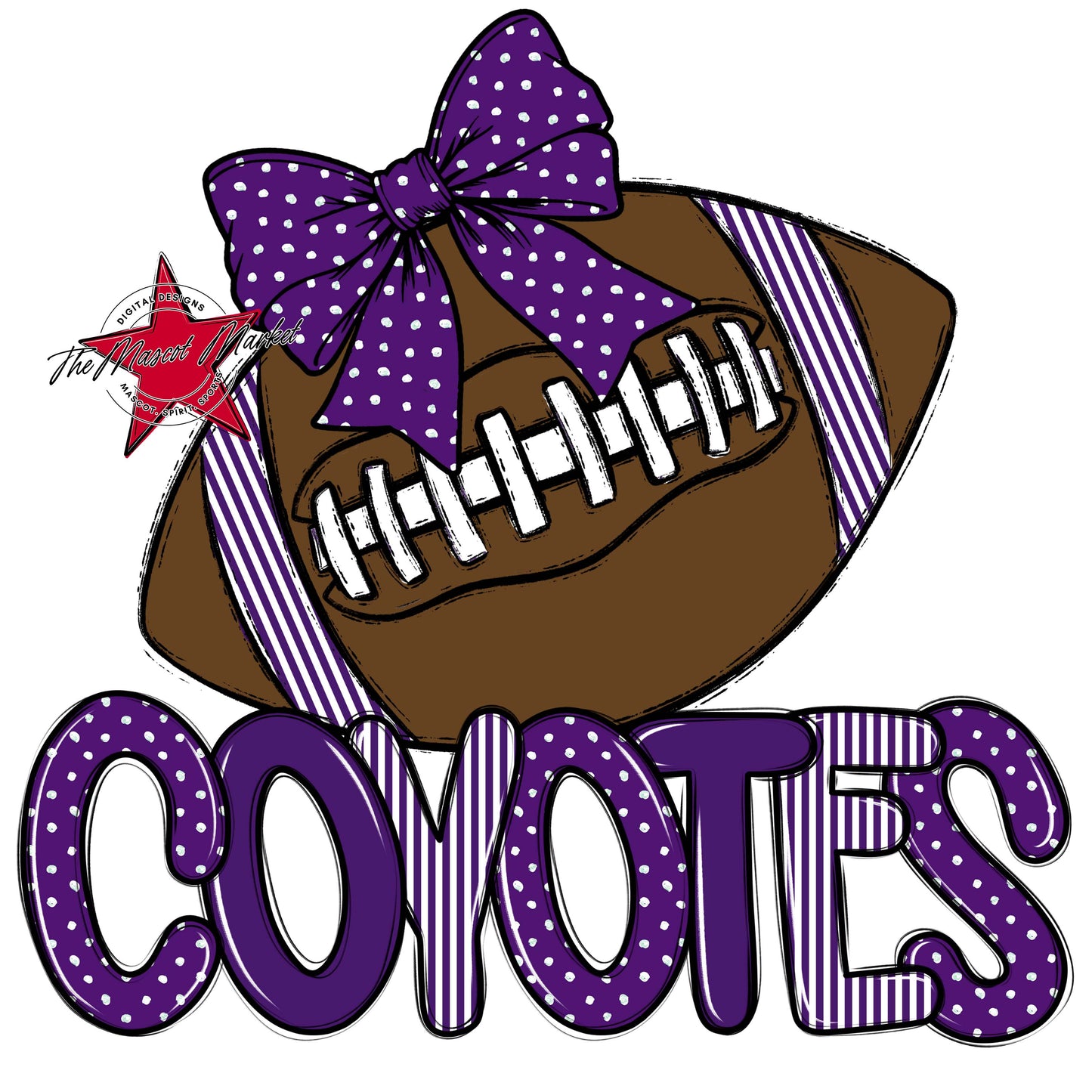 Coyotes Football Spirit Design-Purple