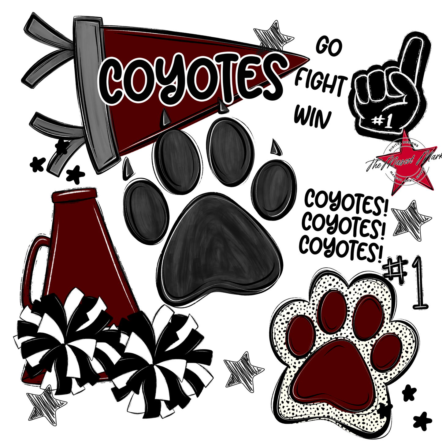 Coyotes Spirit Design-Maroon