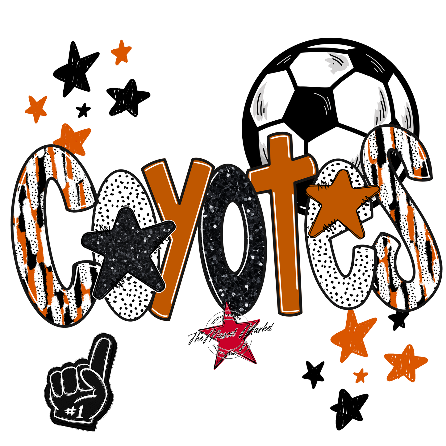 Coyotes Soccer Scrape-Burnt Orange
