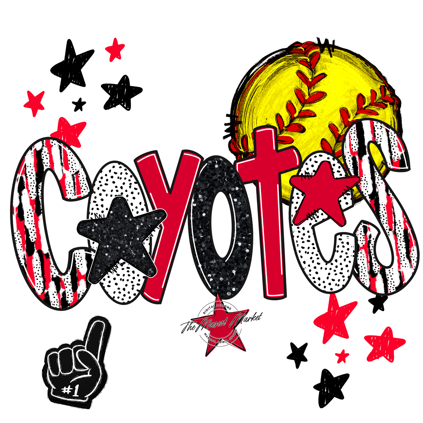 Coyotes Softball Scrape-Red