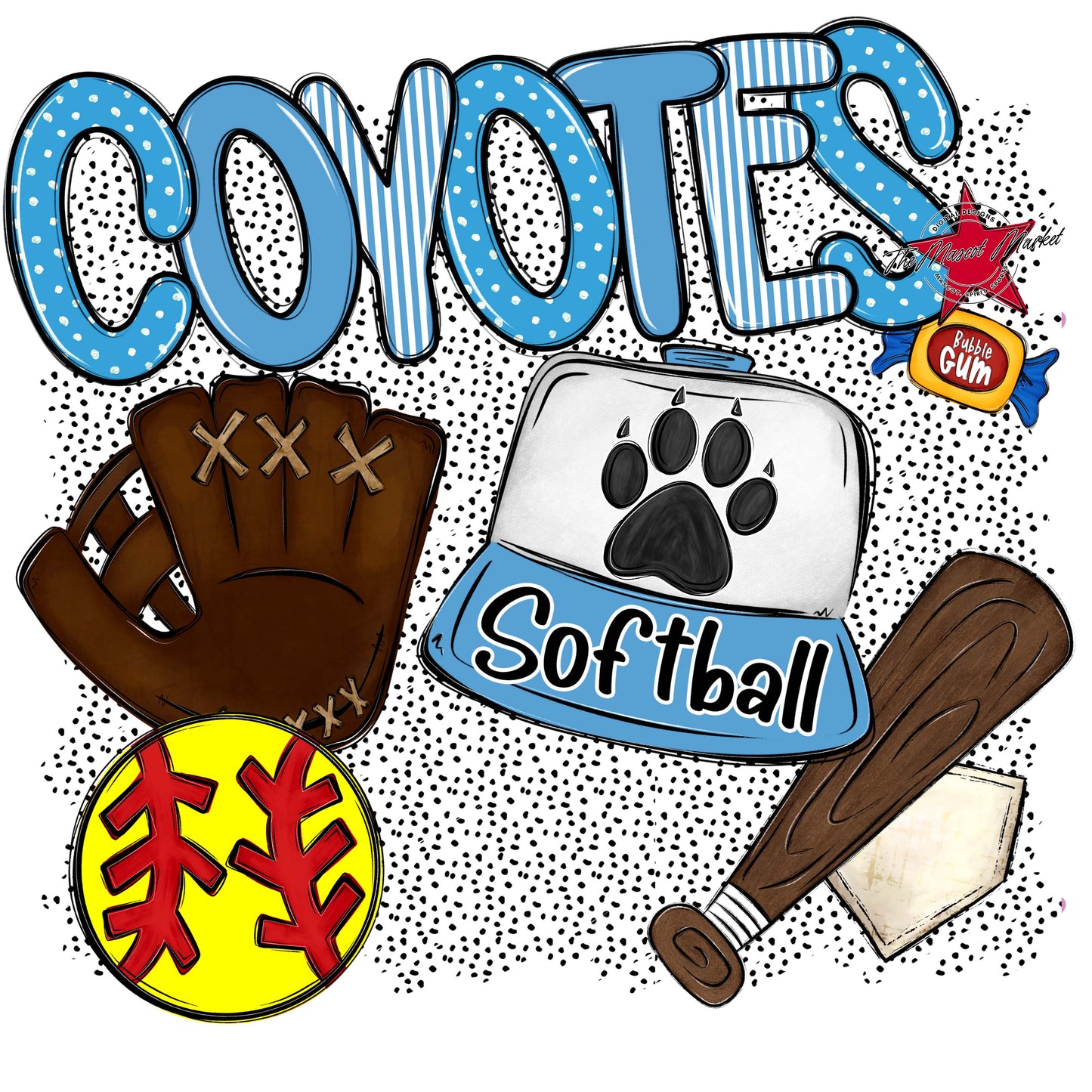 Coyotes Softball Spirit-Carolina Blue