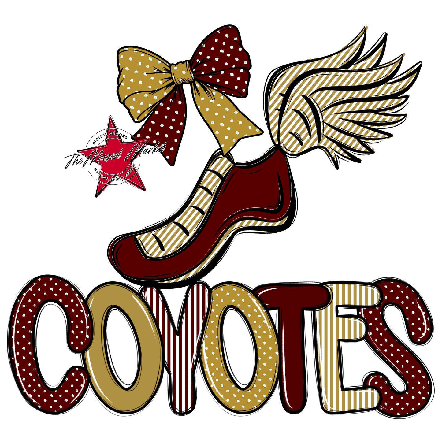 Coyotes Track Spirit Design-Maroon & Gold