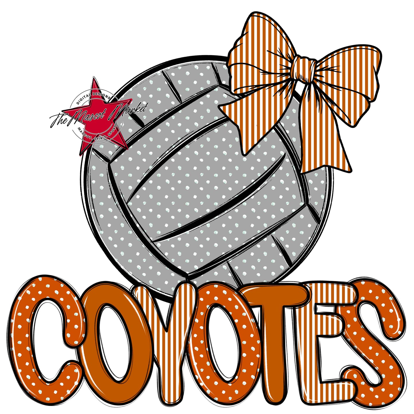 Coyotes Volleyball Spirit Design-Burnt Orange