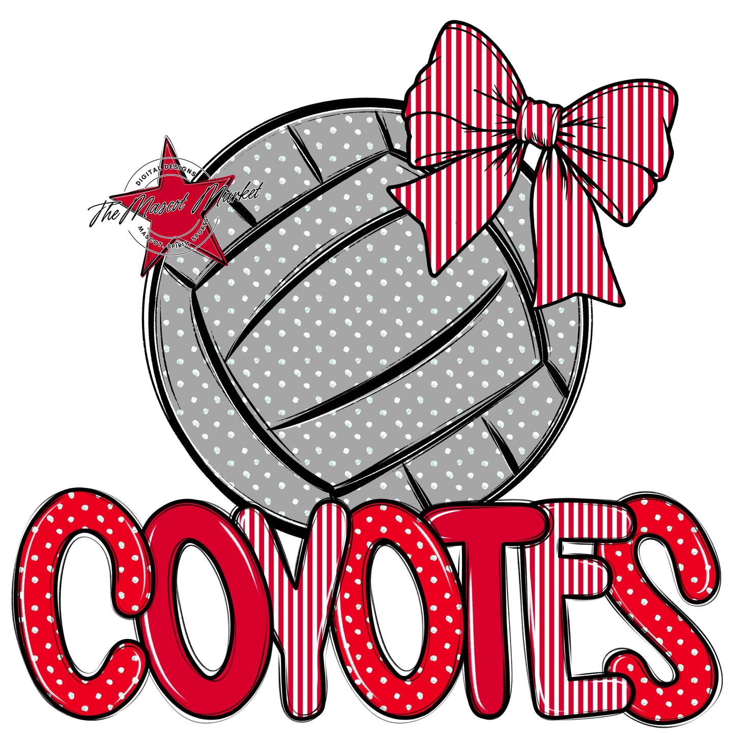 Coyotes Volleyball Spirit Design-Red