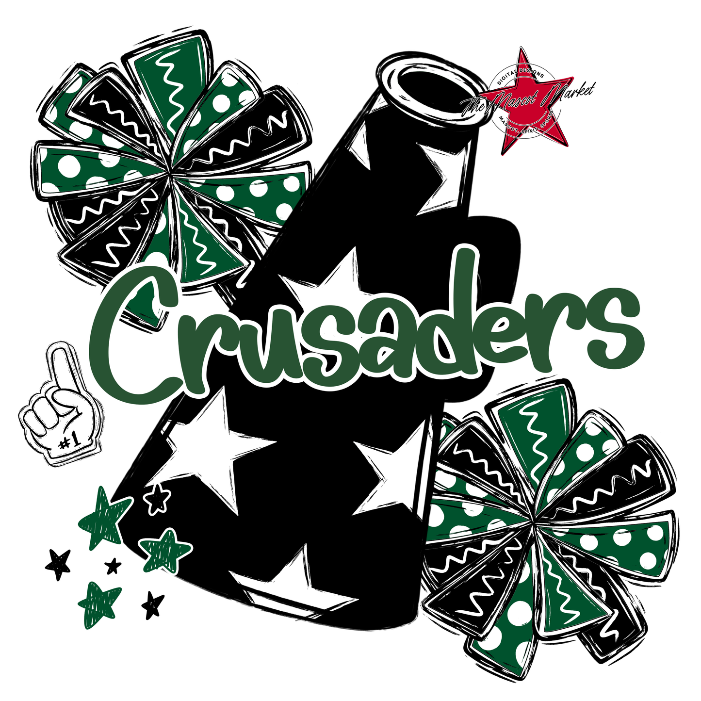 Crusaders Alpha Megaphone Design-Green