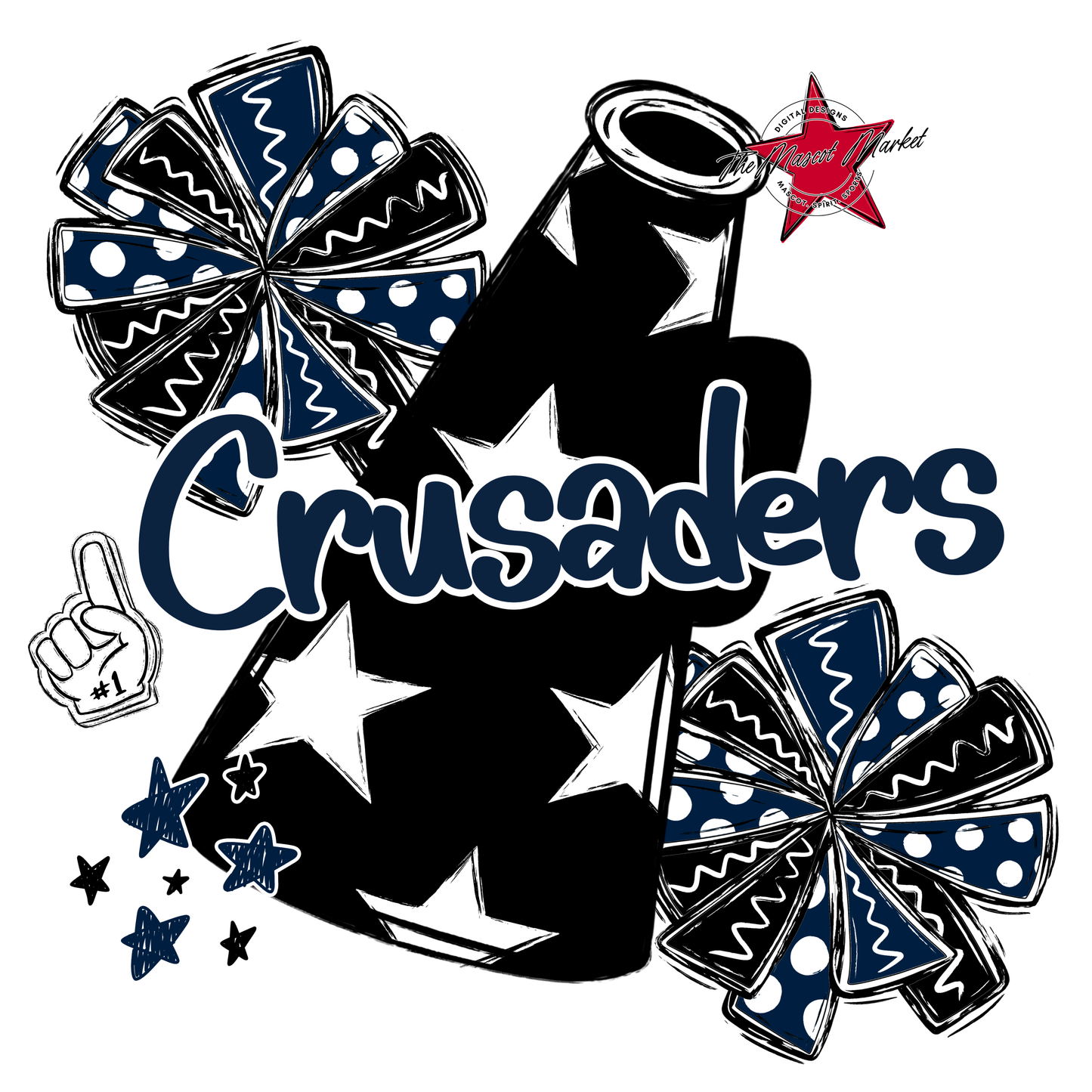 Crusaders Alpha Megaphone Design-Navy