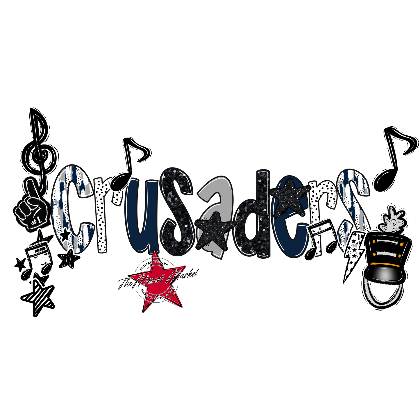 Crusaders Band Scrape-Navy-Grey
