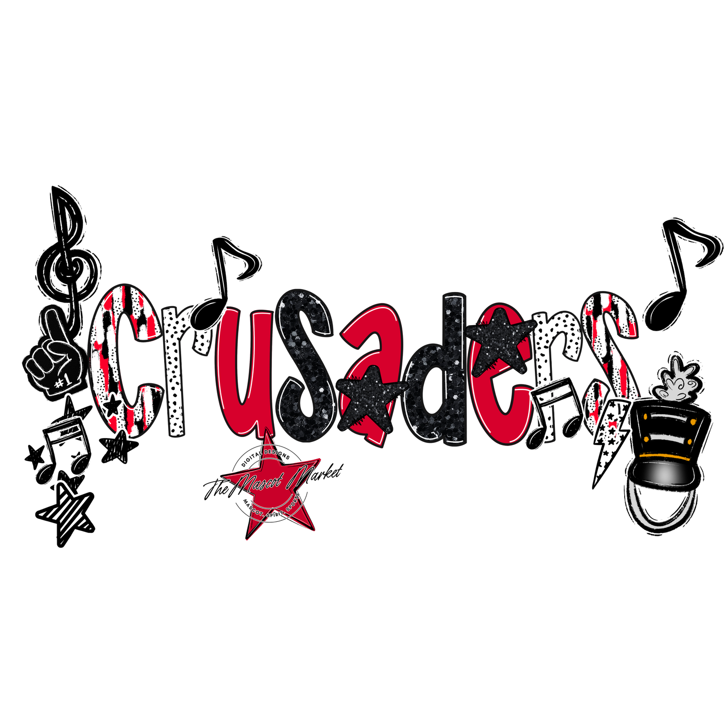 Crusaders Band Scrape-Red