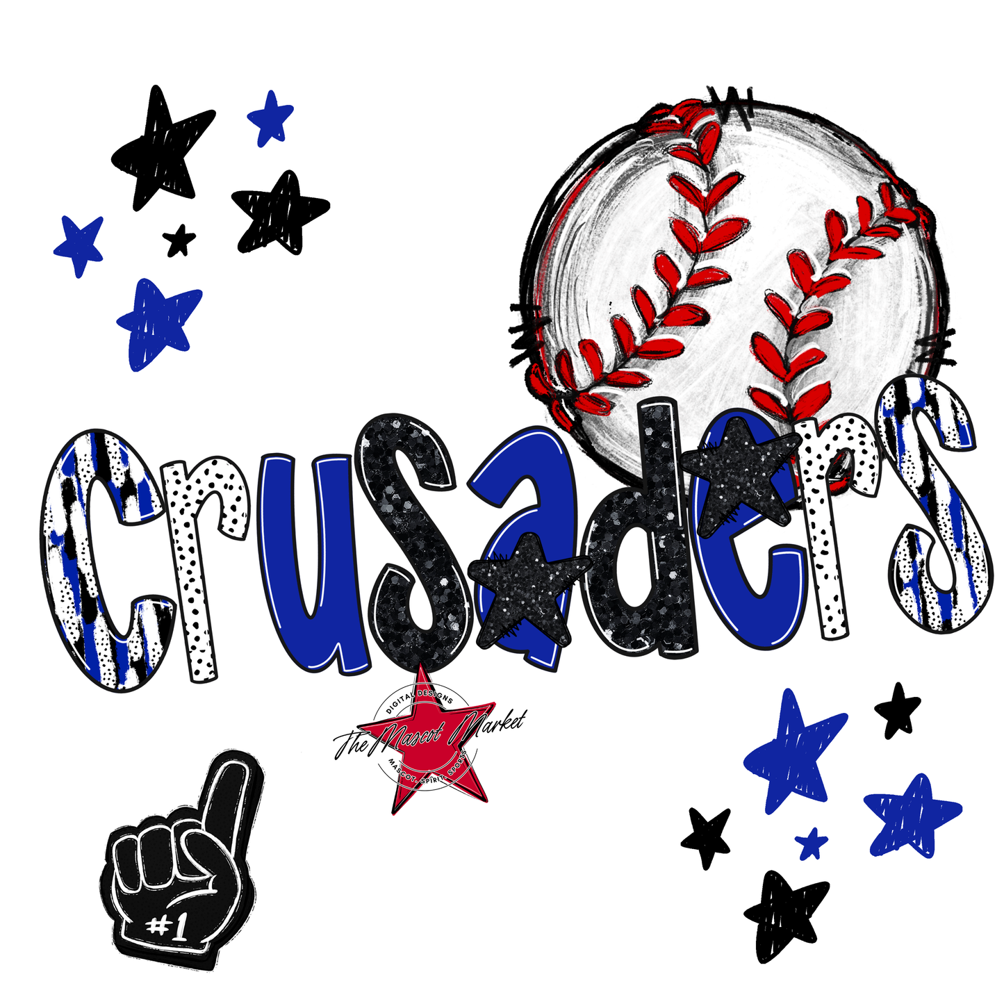 Crusaders Baseball Scrape-Royal Blue
