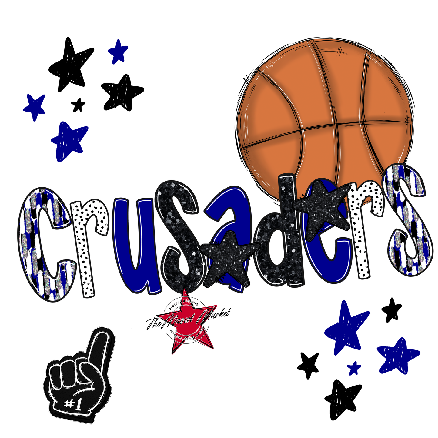 Crusaders Basketball Scrape-Blue