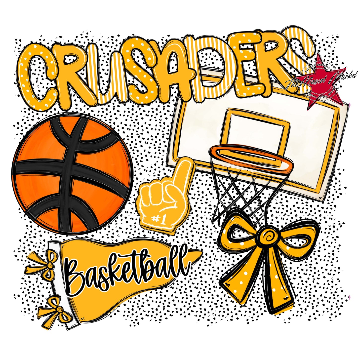 Crusaders Basketball Spirit-Yellow