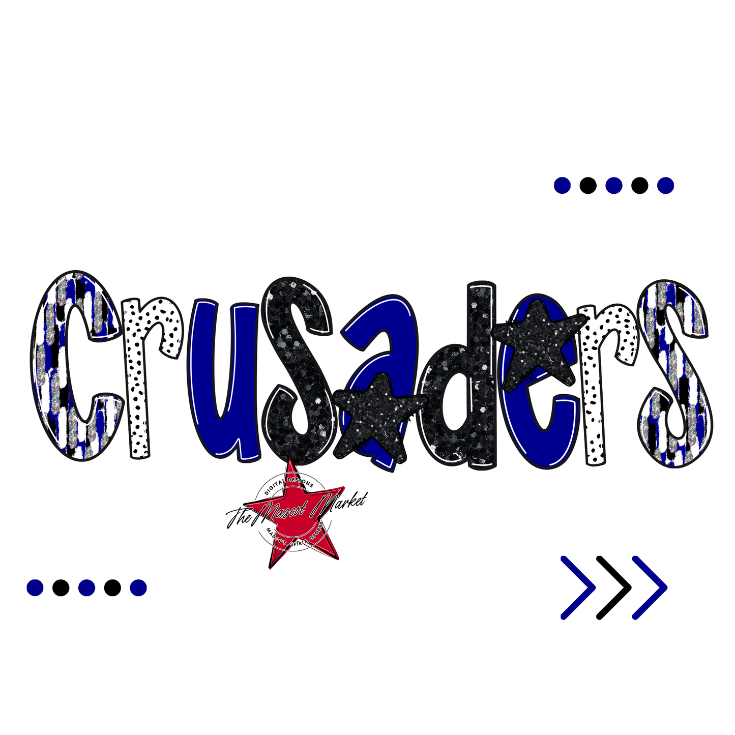 Crusaders Brushstroke Alpha w Arrows-Blue