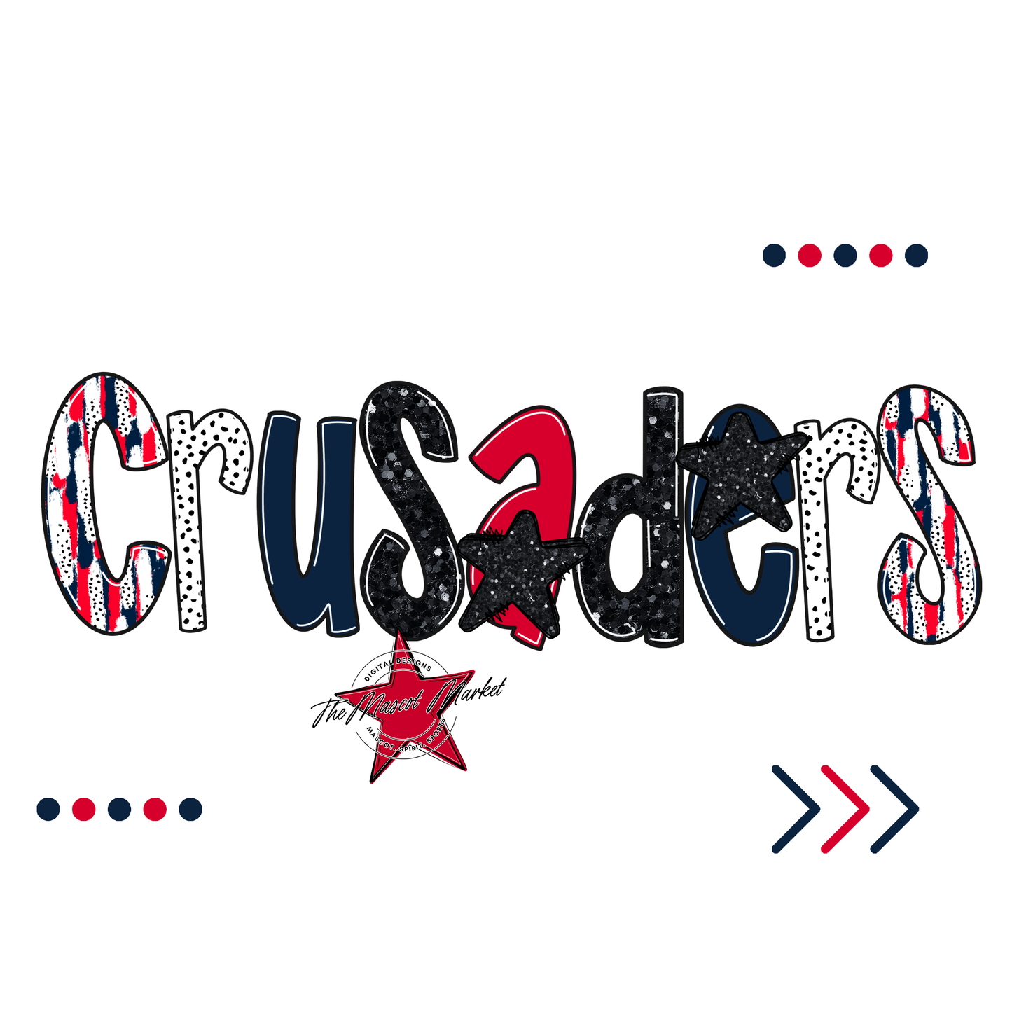 Crusaders Brushstroke Alpha w Arrows-Navy-Red