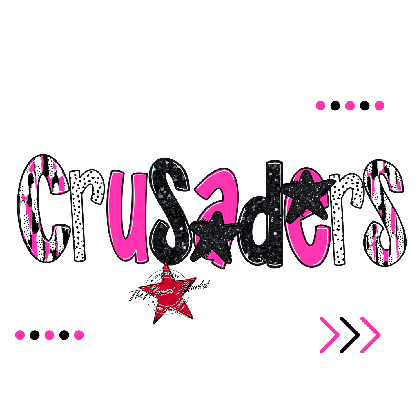 Crusaders Brushstroke Alpha w Arrows-Pink