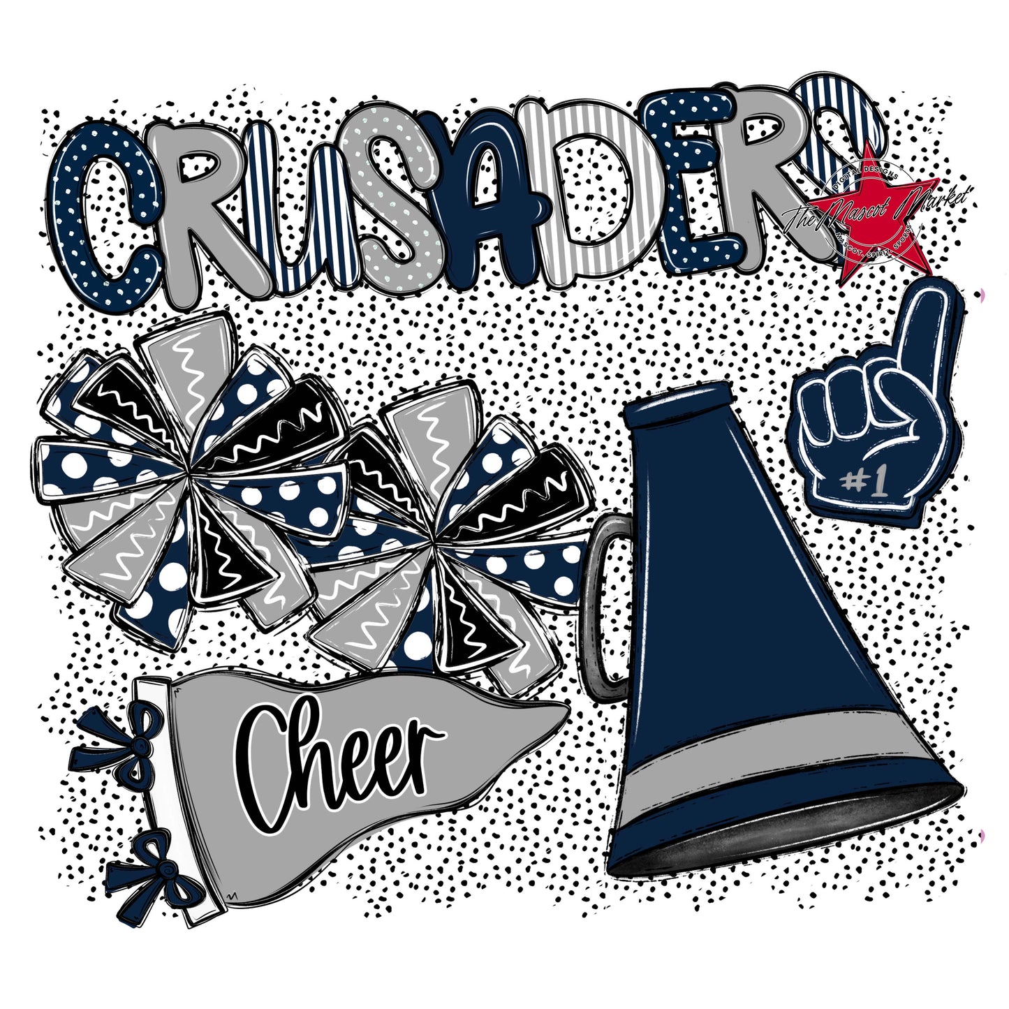 Crusaders Cheer Spirit-Navy & Grey