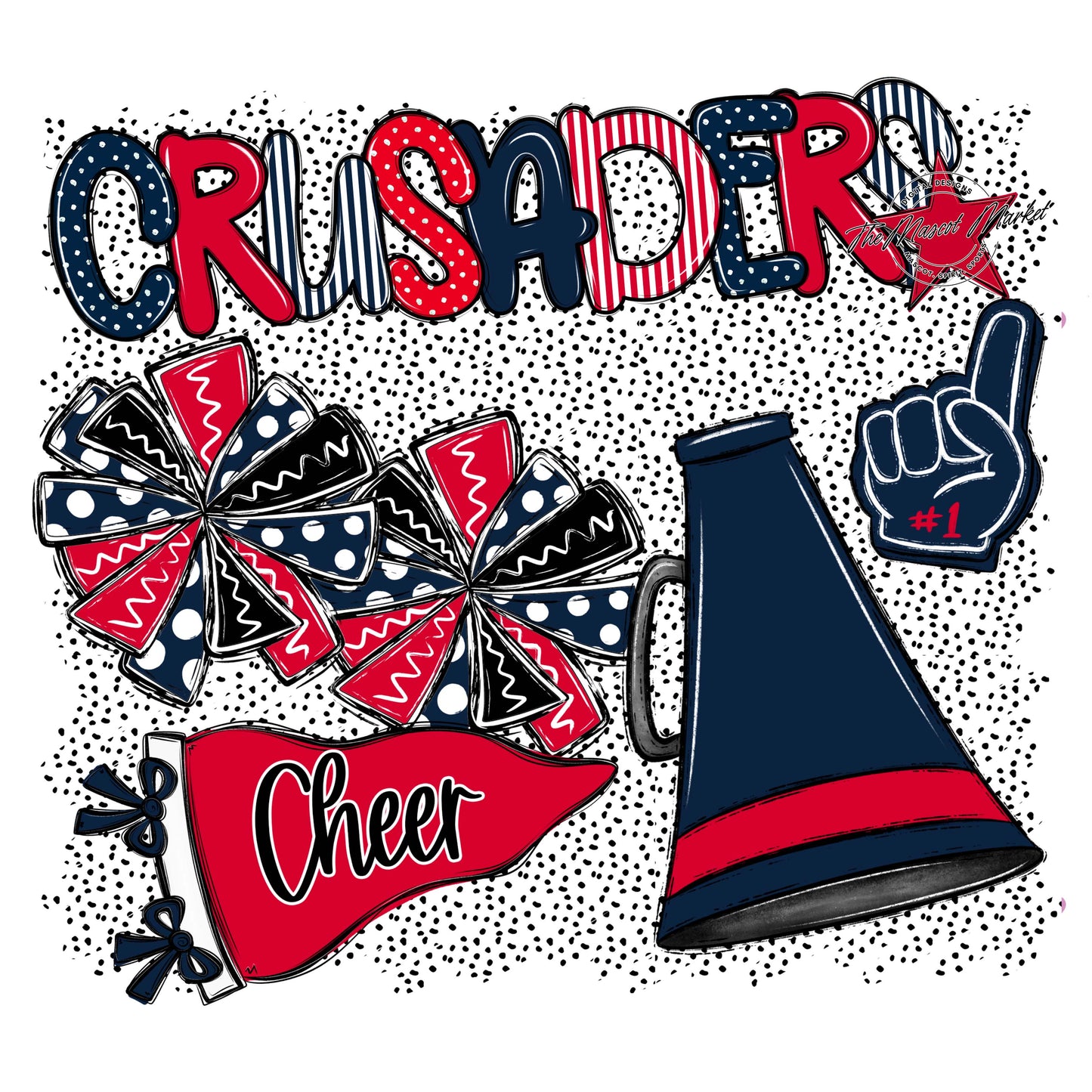 Crusaders Cheer Spirit-Navy & Red