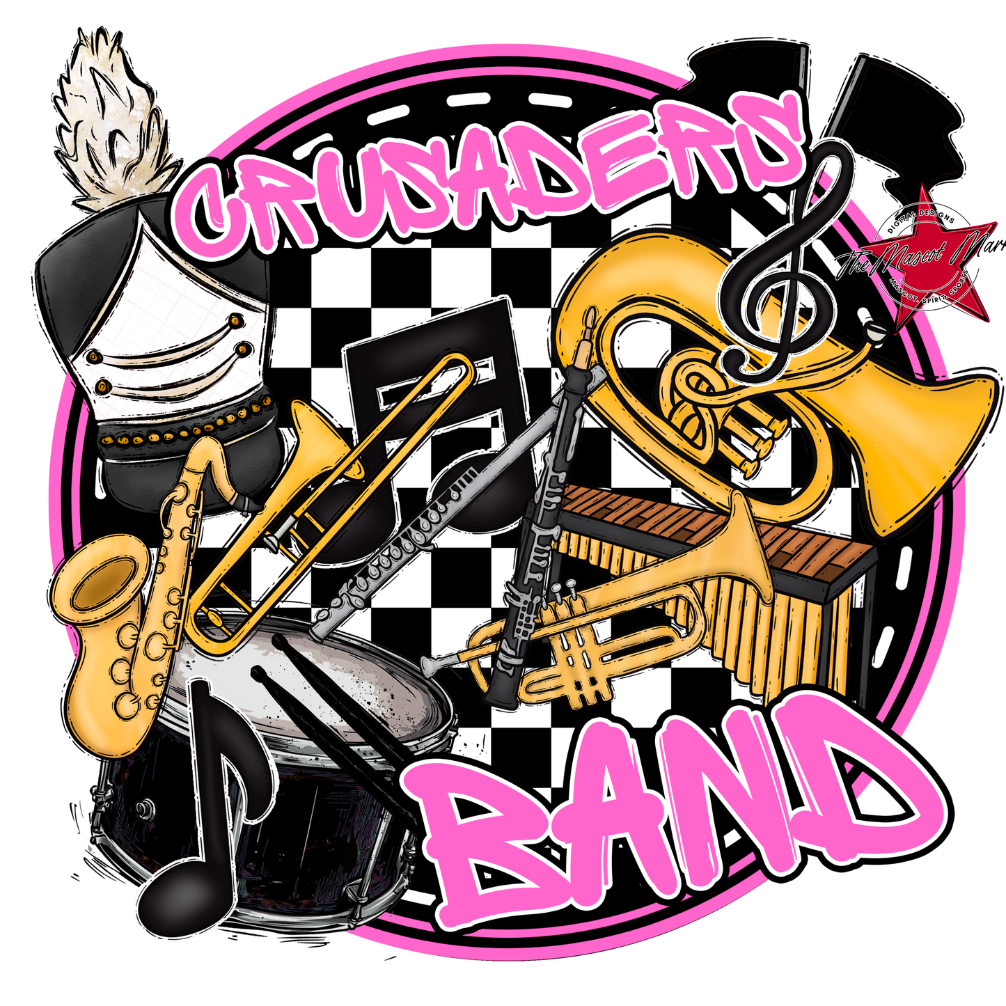 Crusaders Circle Band Design-Baby Pink