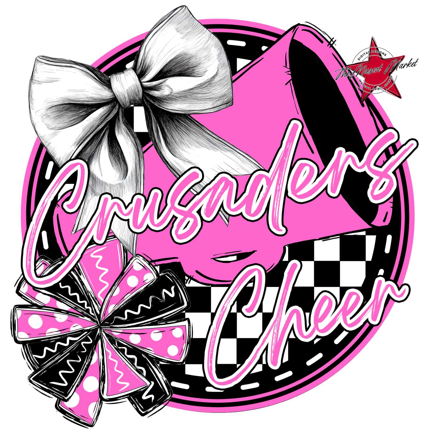 Crusaders Circle Cheer Design-Baby Pink
