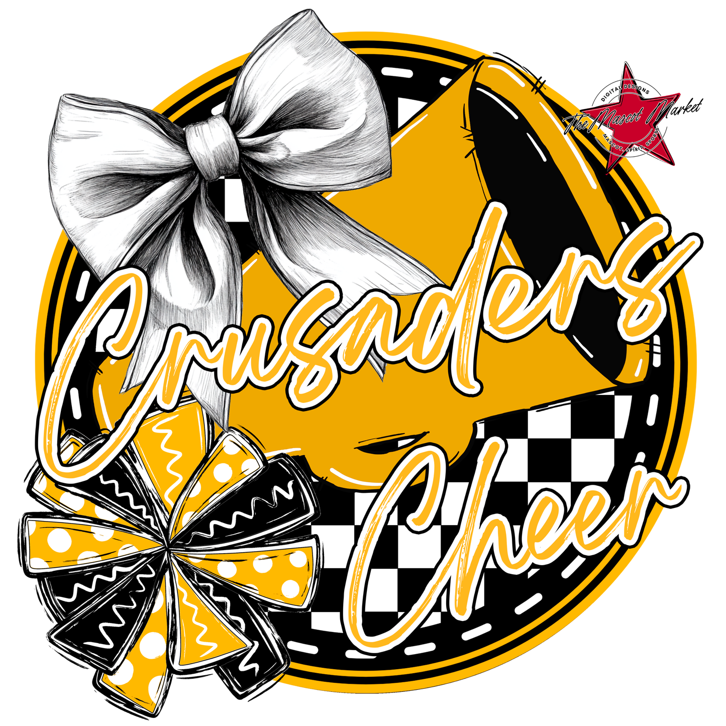 Crusaders Circle Cheer Design-Yellow