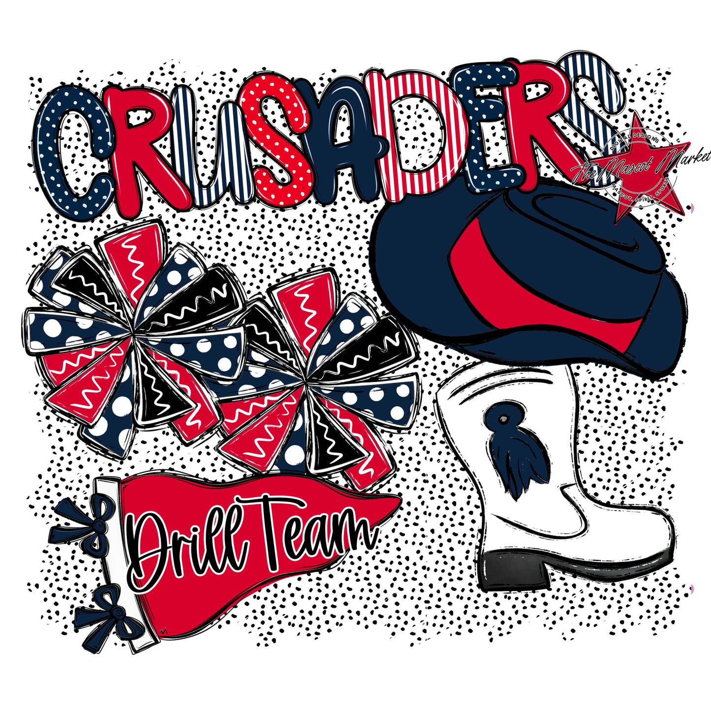 Crusaders Drillteam Spirit-Navy & Red