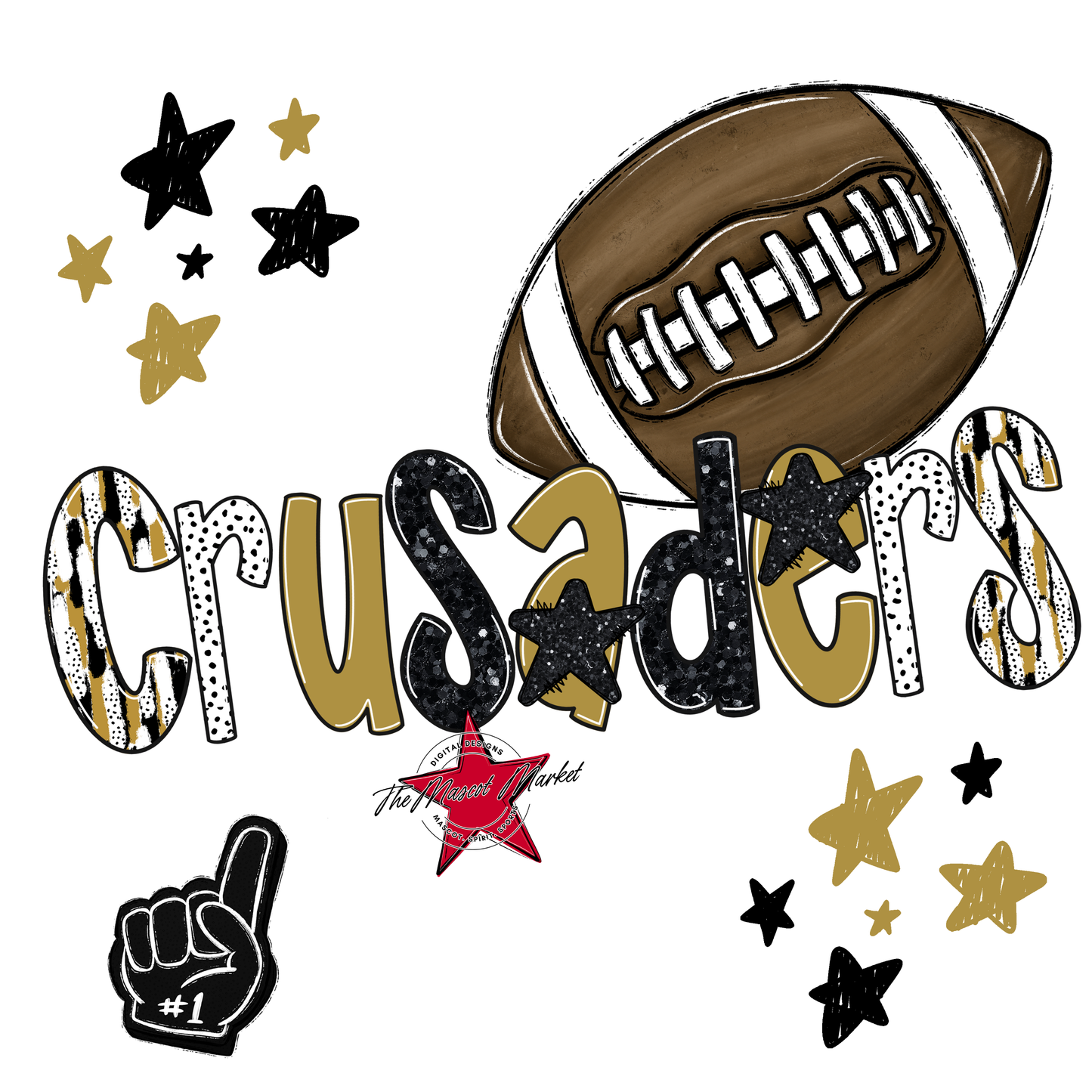 Crusaders Football Scrape-Gold
