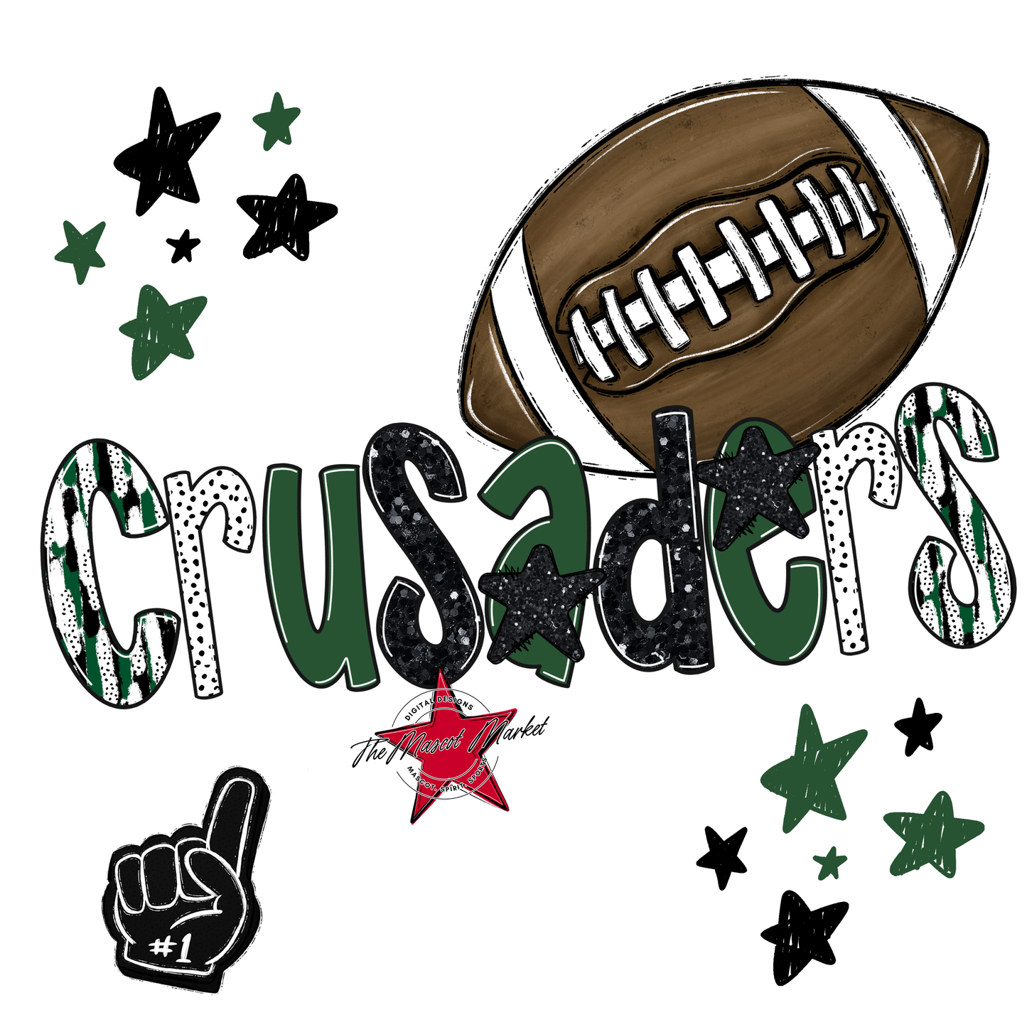 Crusaders Football Scrape-Green