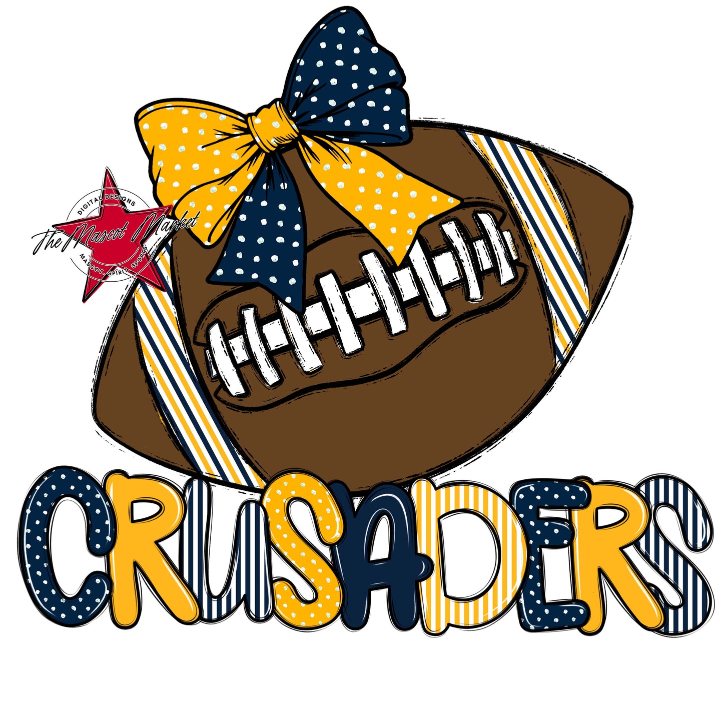 Crusaders Football Spirit Design-Navy & Yellow