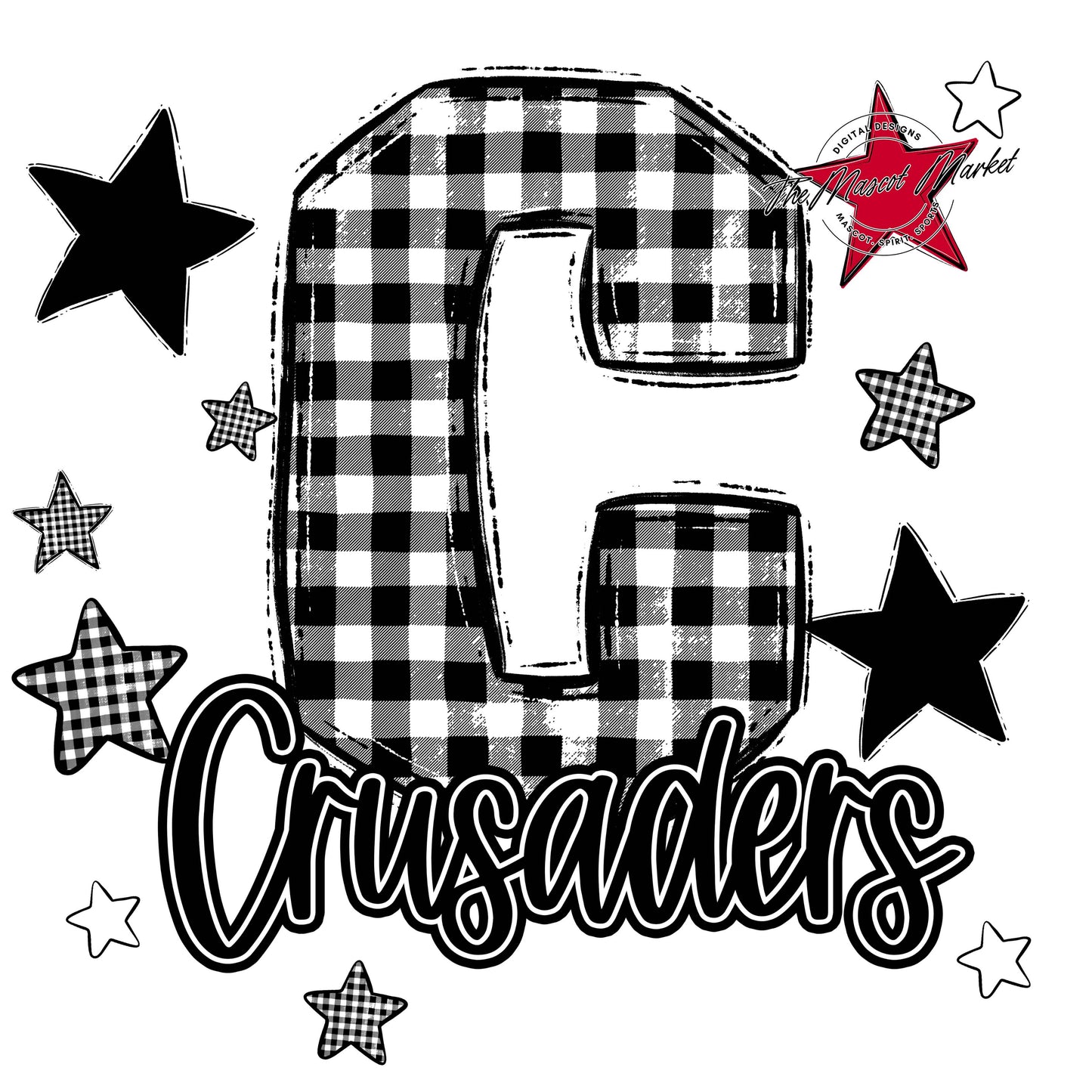 Crusaders Plaid Star Design-Black