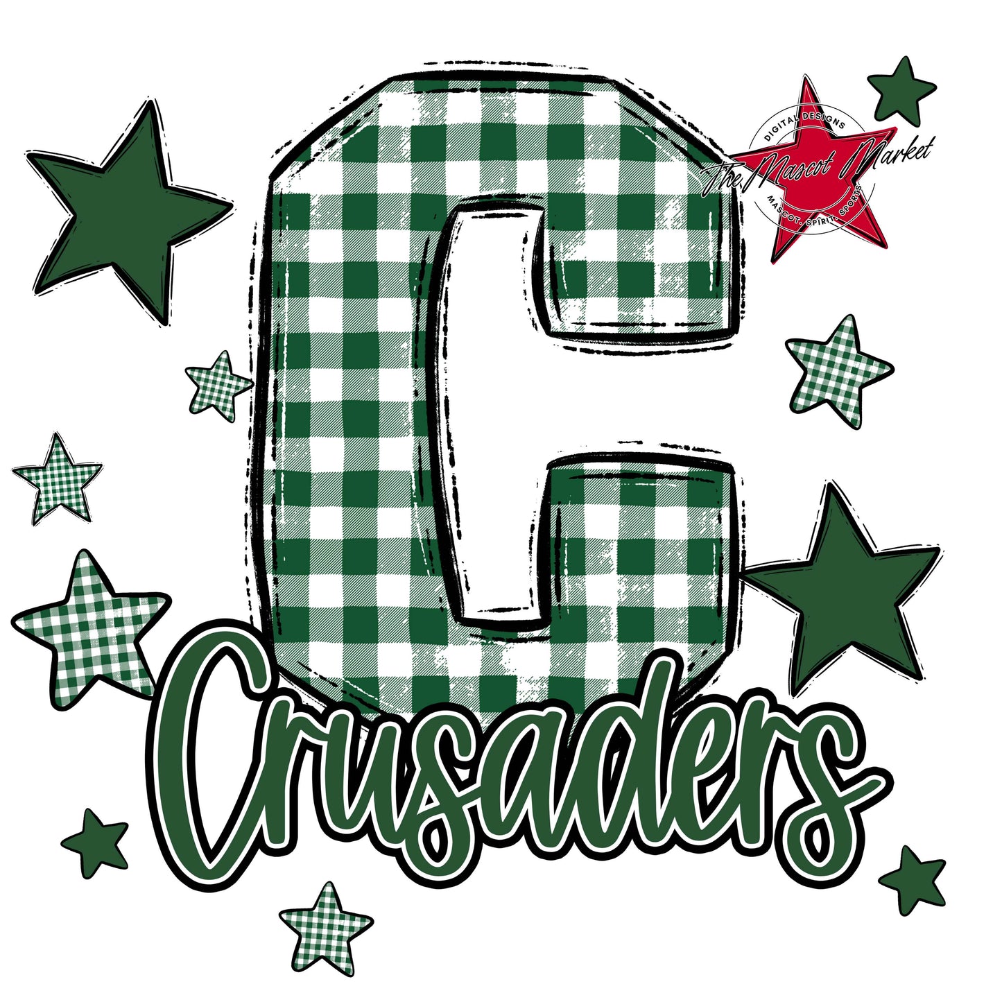 Crusaders Plaid Star Design-Green