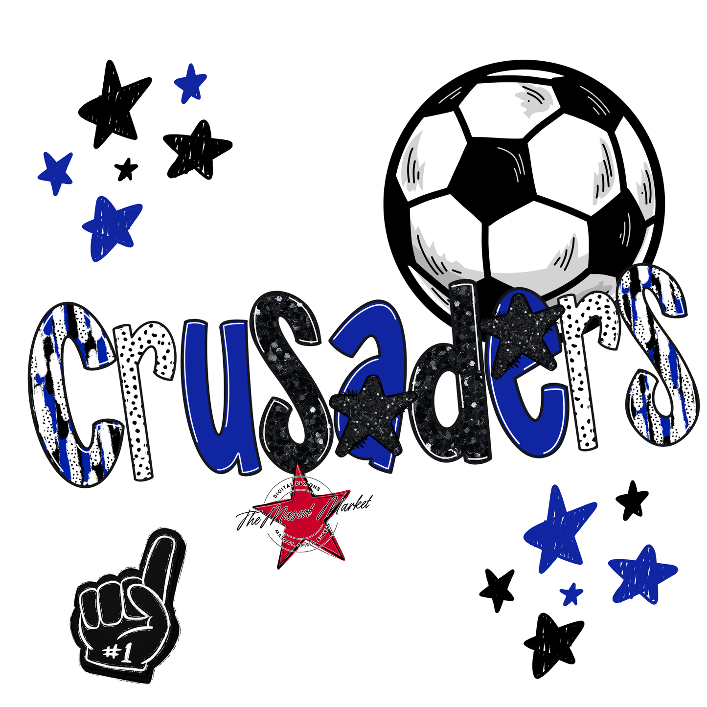 Crusaders Soccer Scrape-Royal Blue