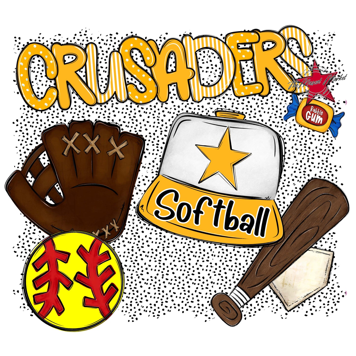 Crusaders Softball Spirit-Yellow