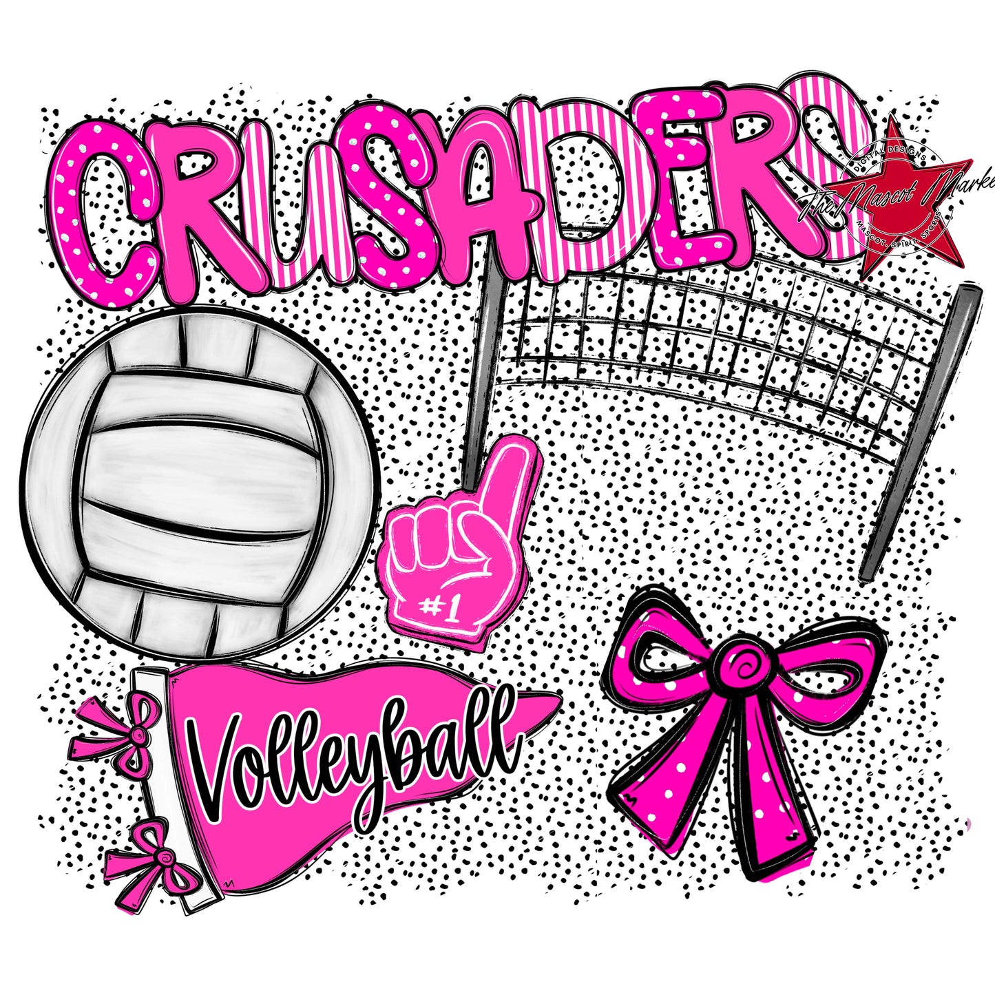 Crusaders Volleyball Spirit-Pink
