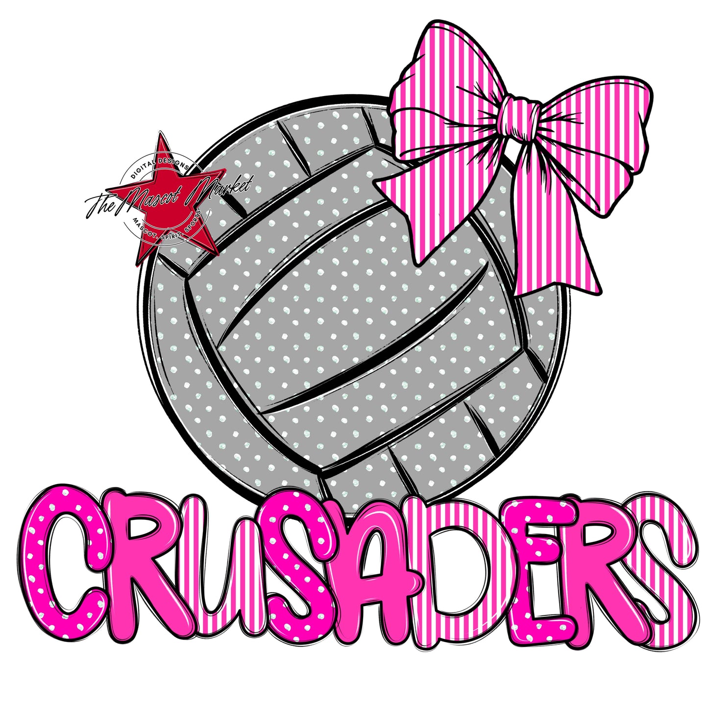 Crusaders Volleyball Spirit Design-Pink