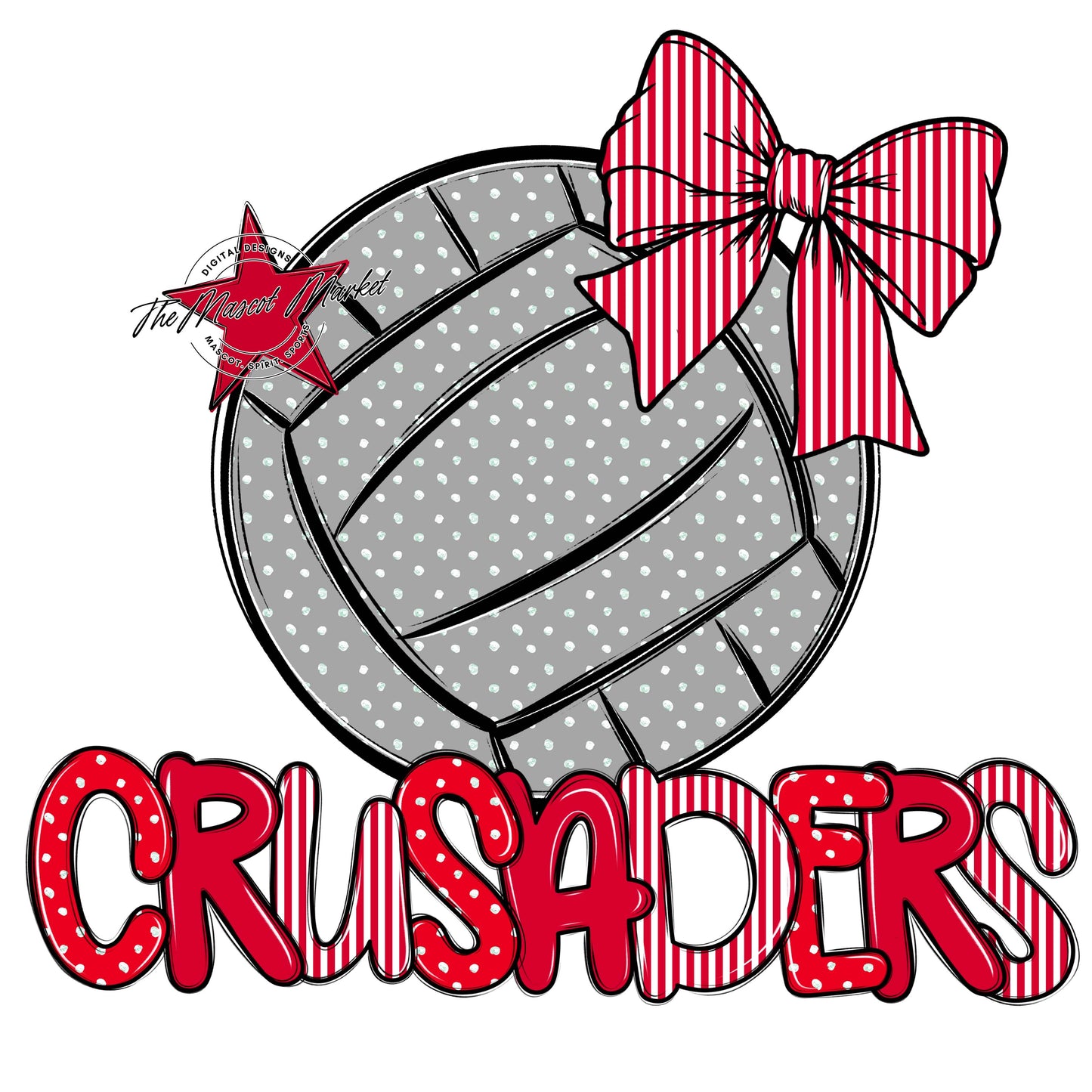 Crusaders Volleyball Spirit Design-Red