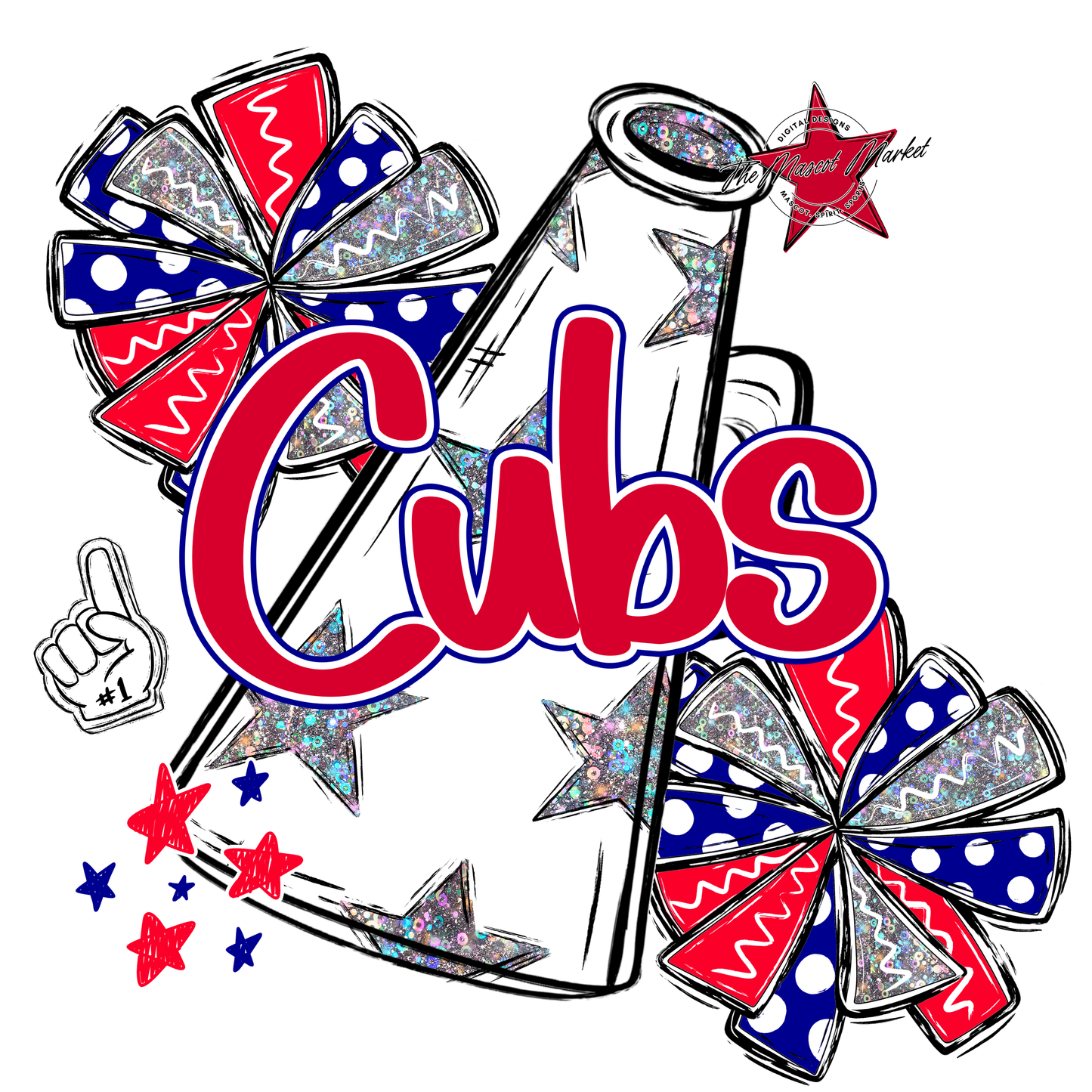 Cubs Alpha Megaphone Design-Blue-Red