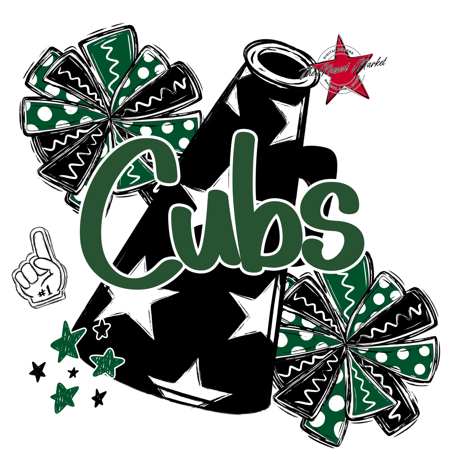 Cubs Alpha Megaphone Design-Green