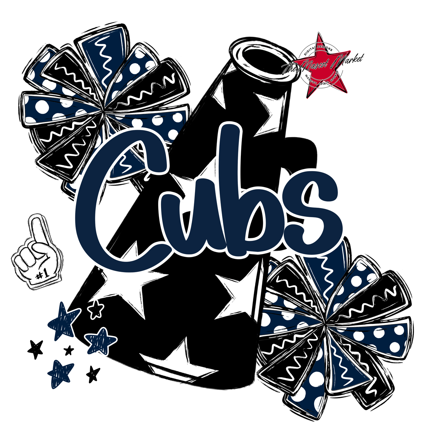 Cubs Alpha Megaphone Design-Navy