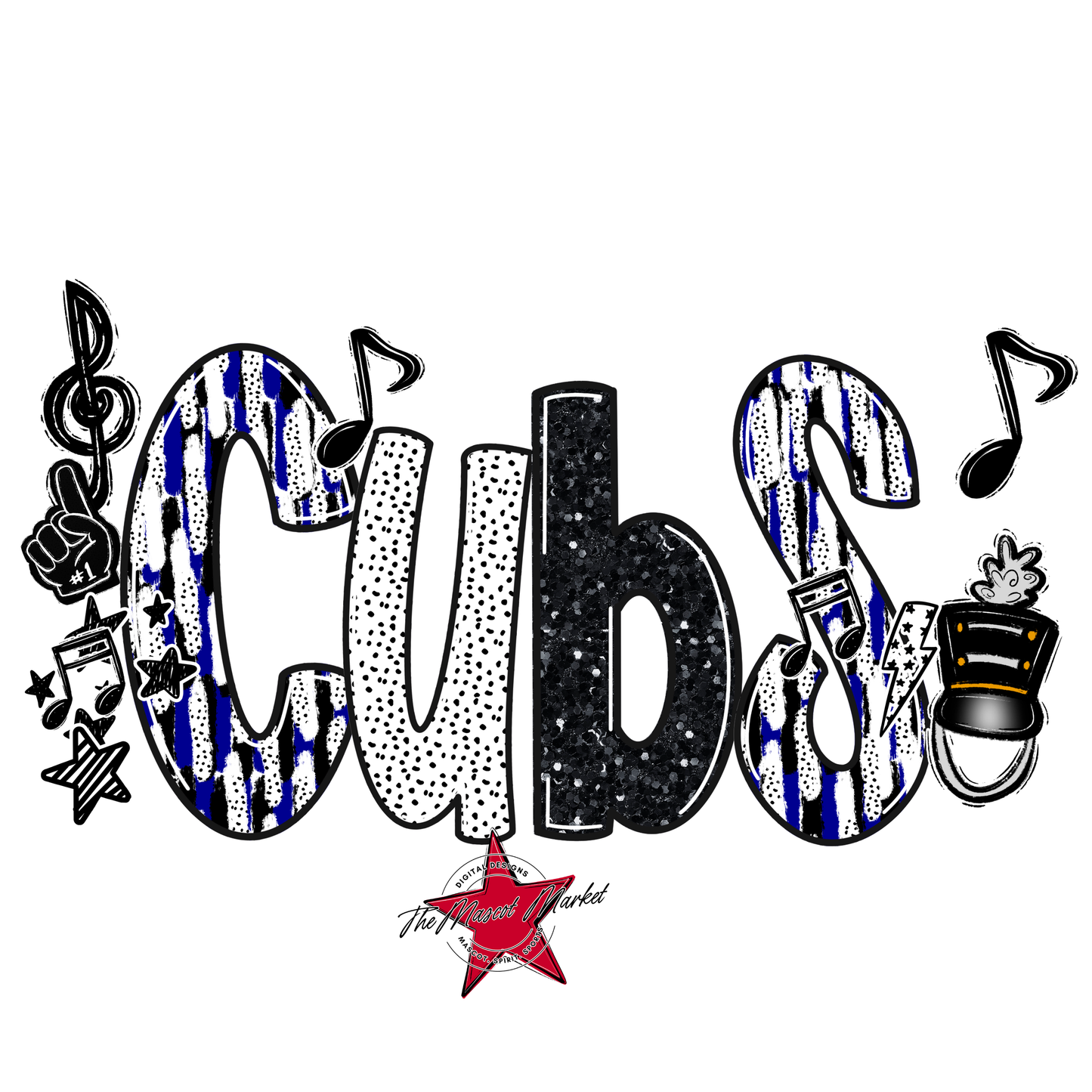 Cubs Band Scrape-Blue