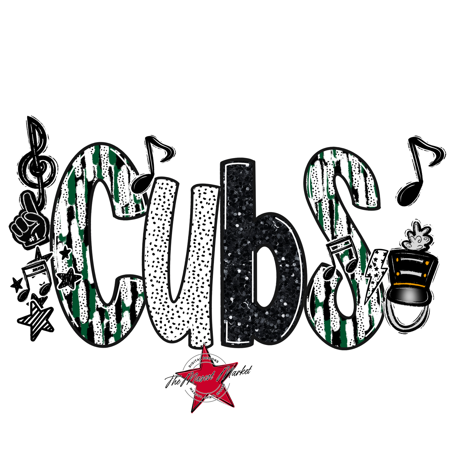 Cubs Band Scrape-Green