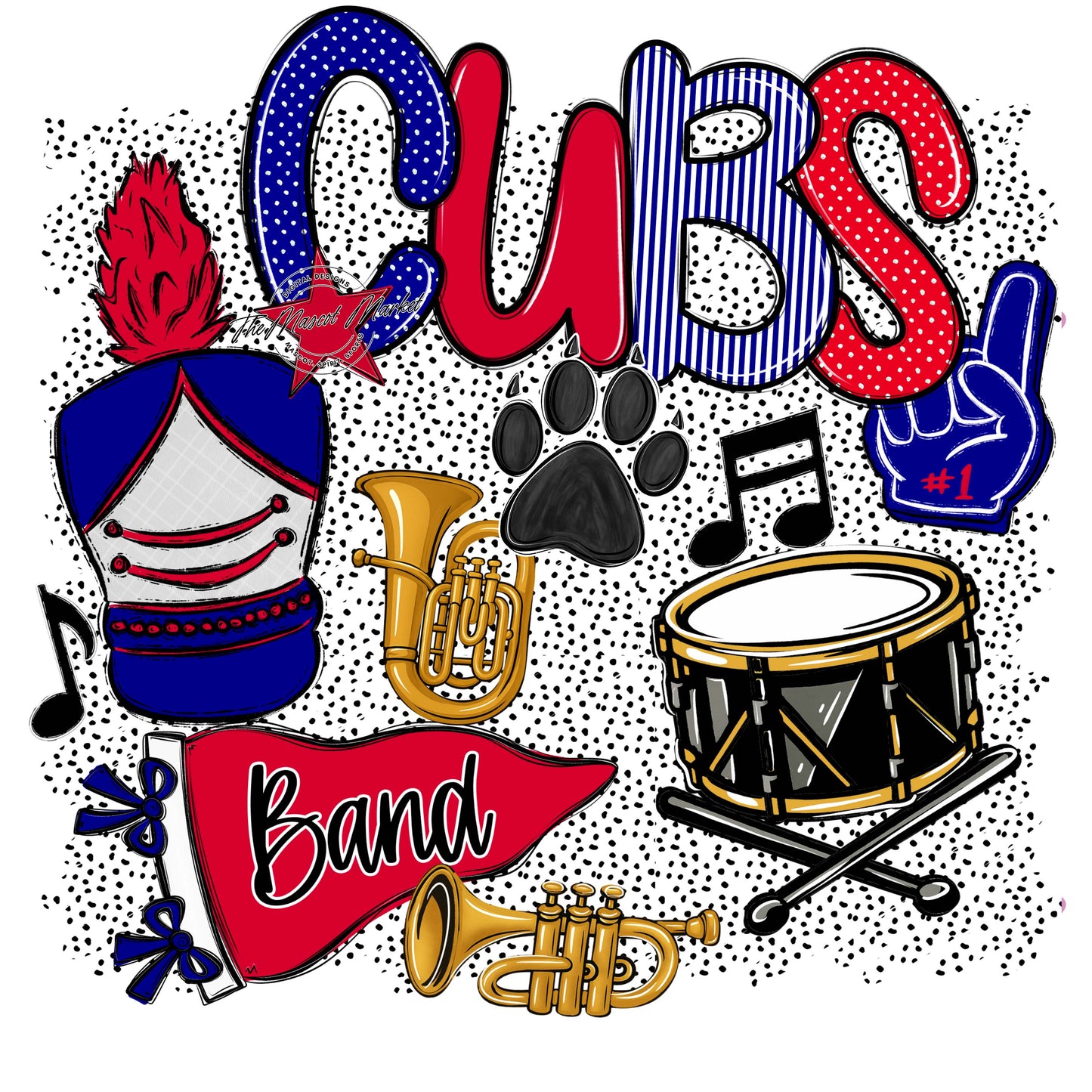 Cubs Band Spirit-Blue & Red