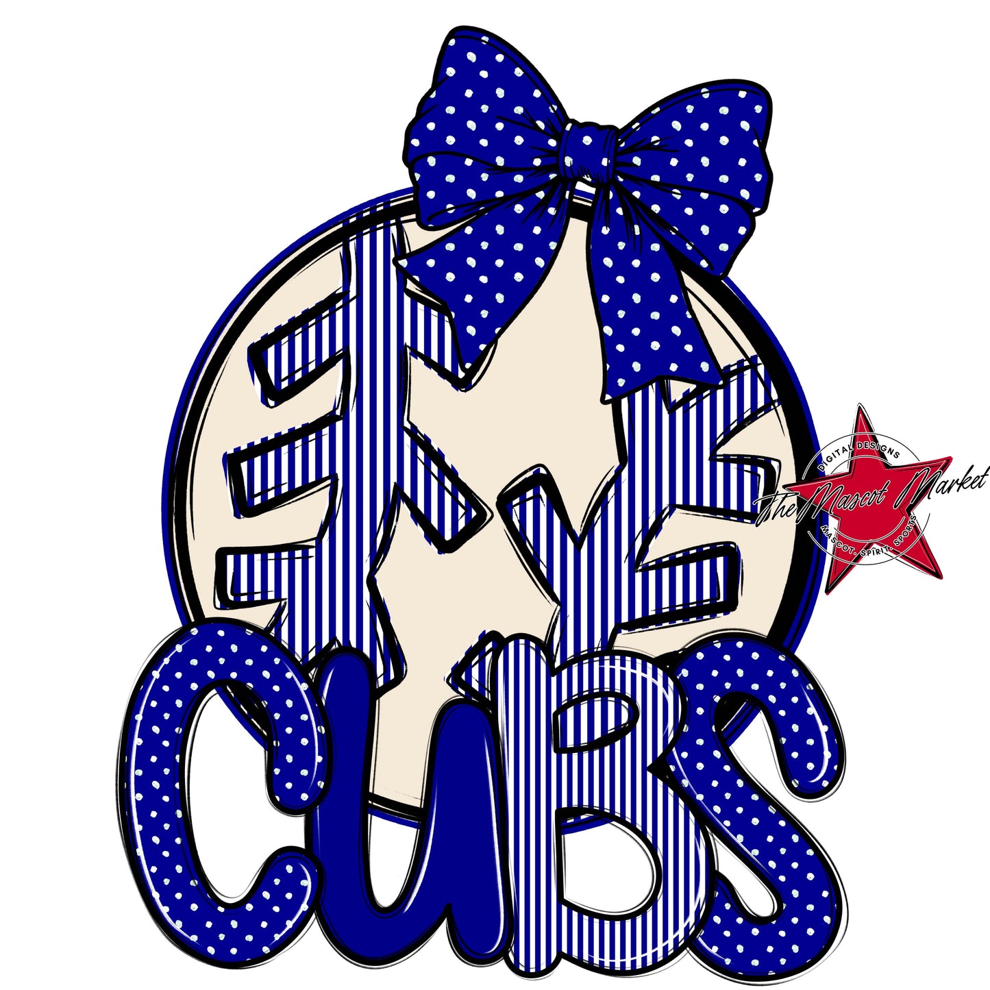 Cubs Baseball-Softball Spirit Design-Blue