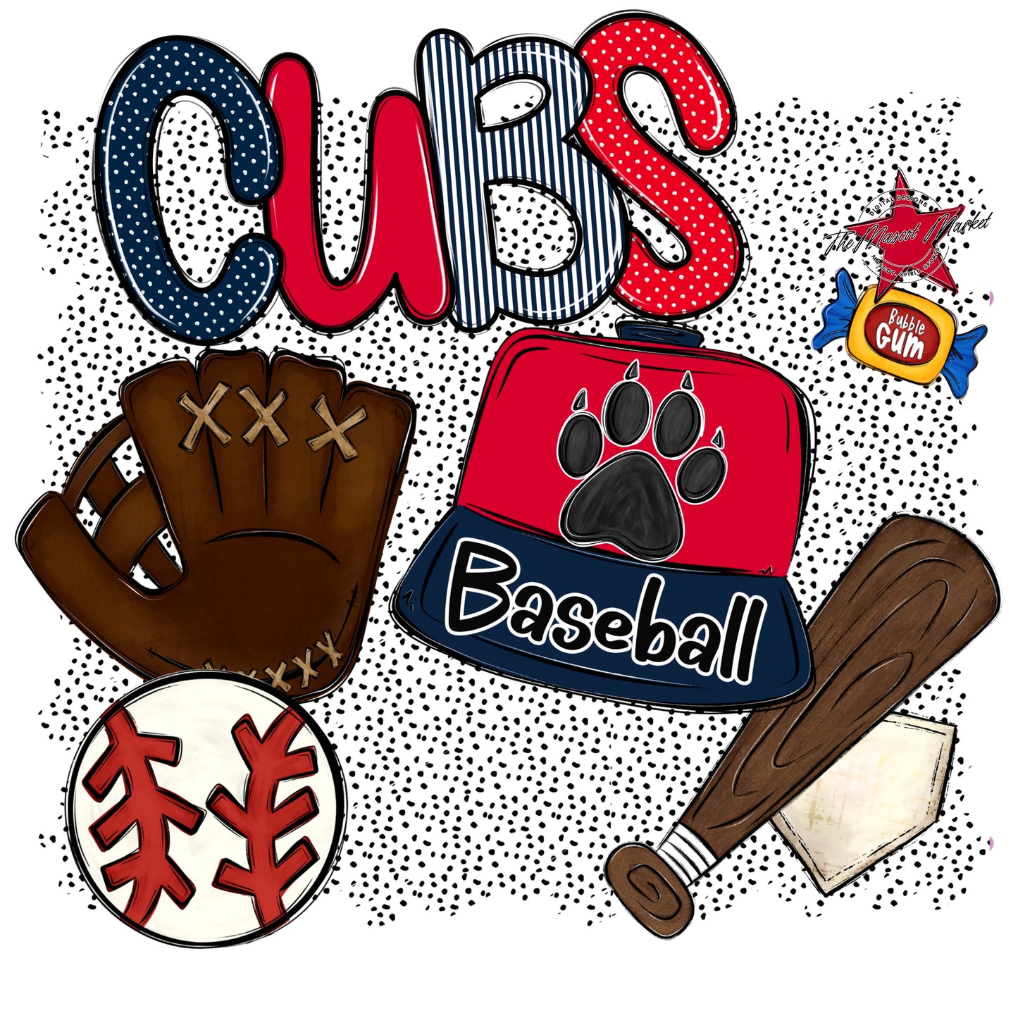 Cubs Baseball Spirit-Navy & Red