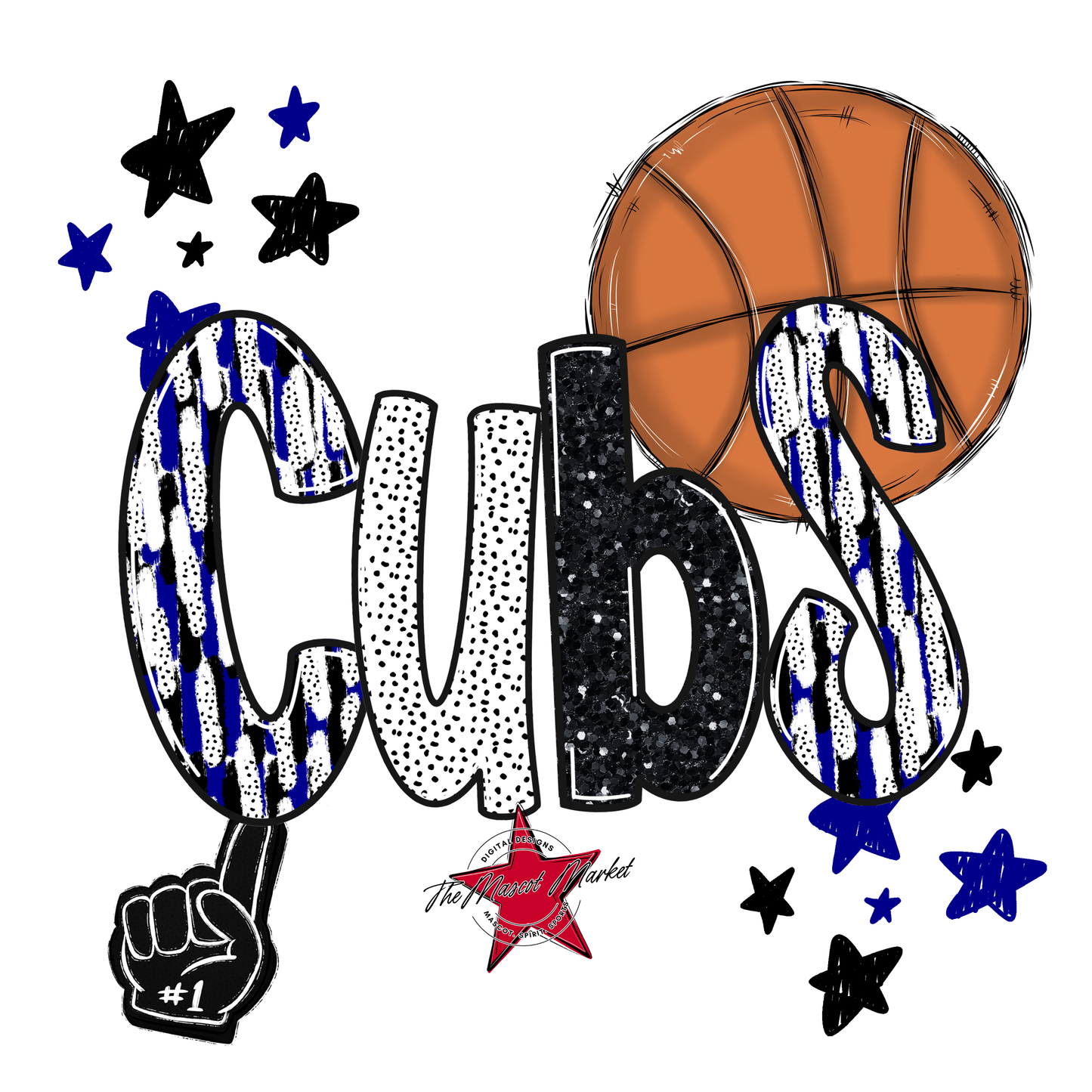 Cubs Basketball Scrape-Blue