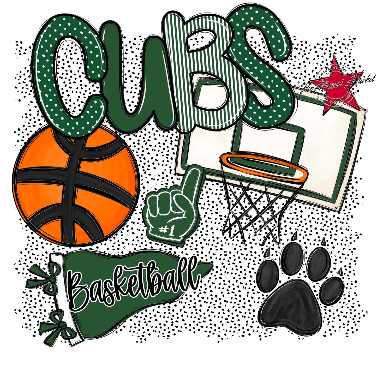 Cubs Basketball Spirit-Green