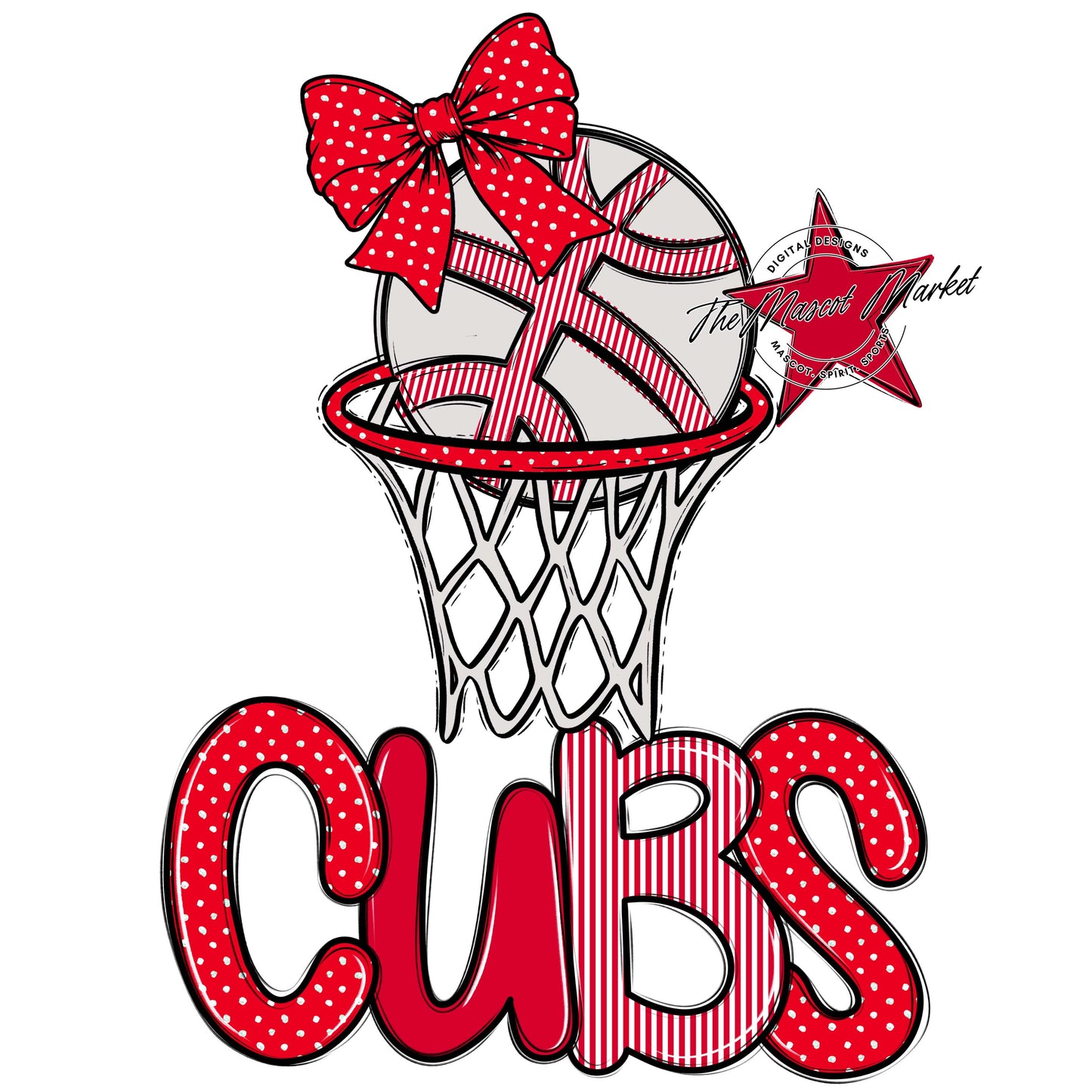 Cubs Basketball Spirit Design-Red