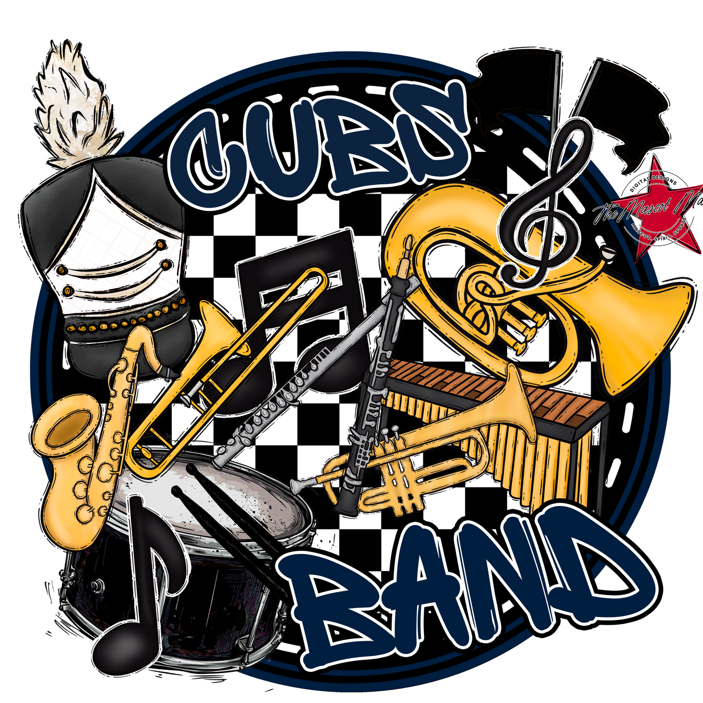 Cubs Circle Band Design-Navy