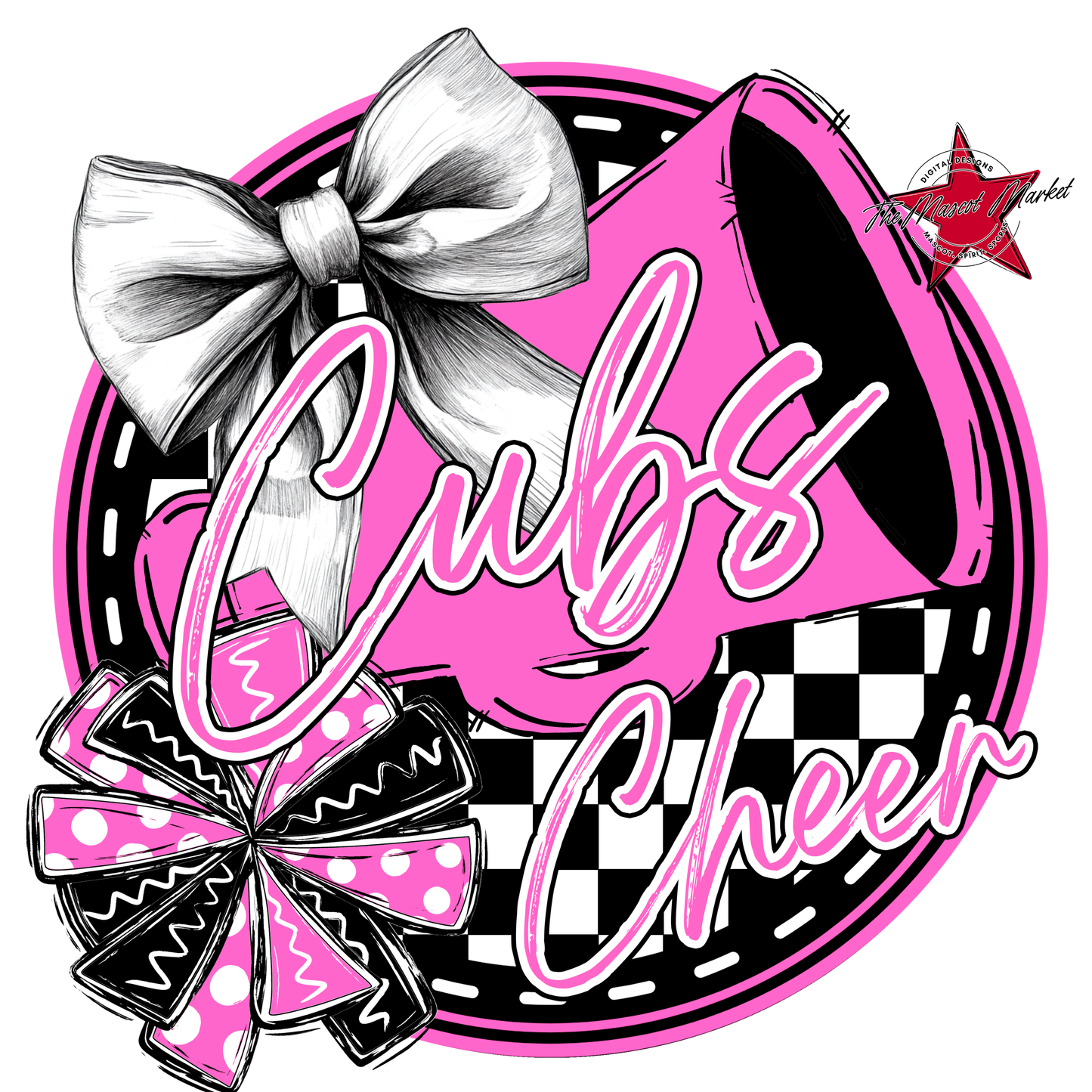 Cubs Circle Cheer Design-Baby Pink